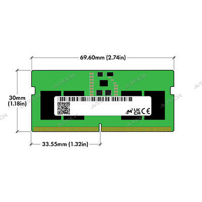 Micron 8GB 1Rx16 PC5-4800 SODIMM DDR5-38400 262-Pin Non-ECC Laptop