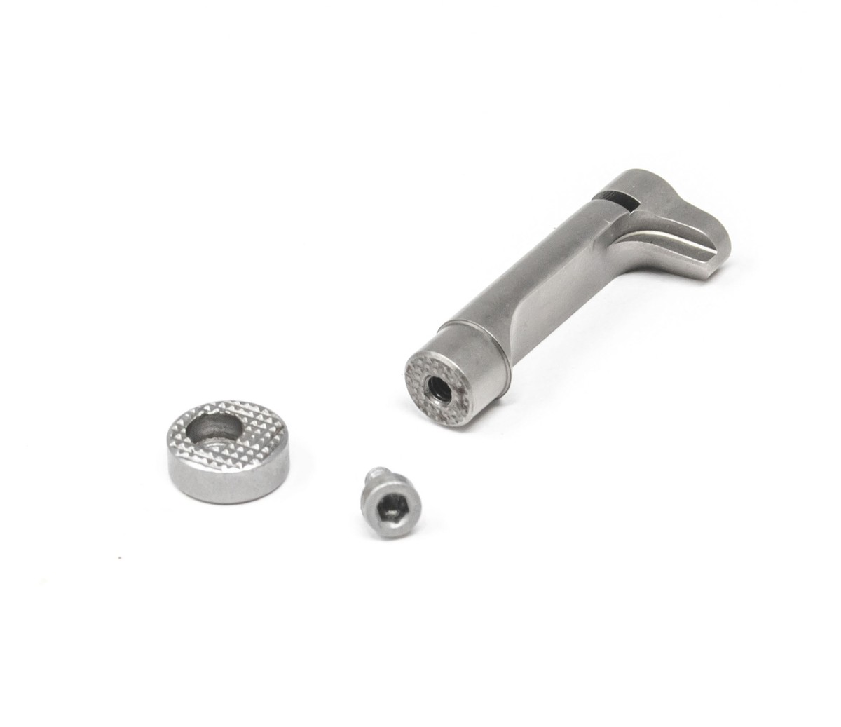 1911 Magazine Catch Extension Button - Stippled Stainless Steel For Easy Release 9 thumbnail image