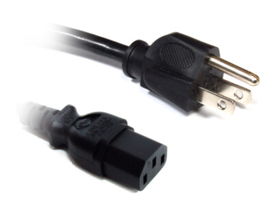 NEMA 5-15P US to IEC C13 AC Mains Power Cord Cable / Stromkabel Netzkabel 1.5m