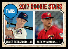 2017  Topps Heritage #179 James Beresford / Alex Wimmers RC Twins