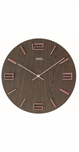 Modern wall clock with quartz movement from AMS  AM W9591 NEW - Picture 1 of 1