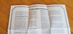 Overlord NES Nintendo Virgin Games Insert Poster Map Guide - NO MANUAL OR GAME