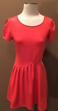 Nordstrom Leith M Orange Shine Luxe Dress W Short Sleeves & Cut Out Side