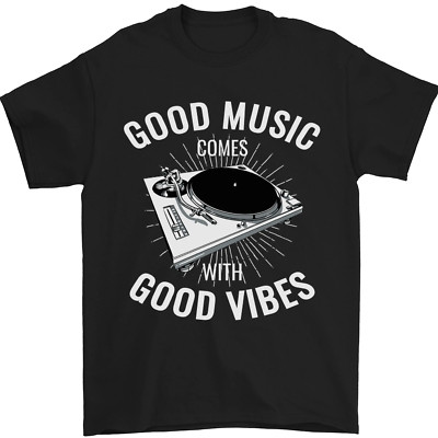 Good Music Vibes Dj-Decks Vinyl Mischpult Herren Maglietta 100% Baumwoll