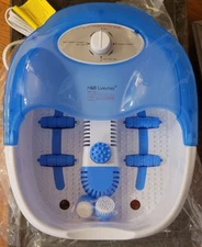 H&B LUXURIES HEATED VIBRATING FOOT SPA BATH BUBBLE MASSAGER FBM605