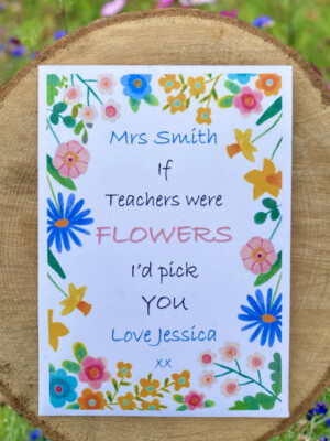 Hochwertige personalisierte Wildblumenkerne Dankeschön Geschenke Gastgeschenke Lehrer/TA/Kindergarten