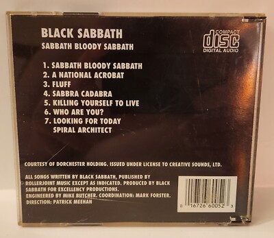 Black Sabbath, Sabbath Bloody Sabbath CD 1987 Creative Sounds 6005
