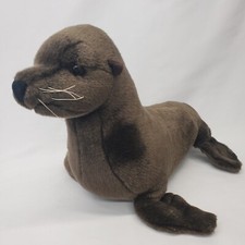 FAO Schwarz Sea Lion Seal Plush Stuffed Animal Toy Realistic 19" Brown Retired