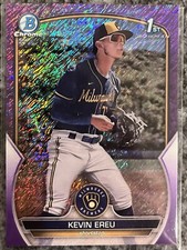 2023 BOWMAN CHROME 1ST PURPLE SHIMMER BREWERS KEVIN EREU /250