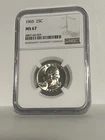 1965 Business Strike Washington Quarter NGC MS 67 * Rare! Price Guide $375 *