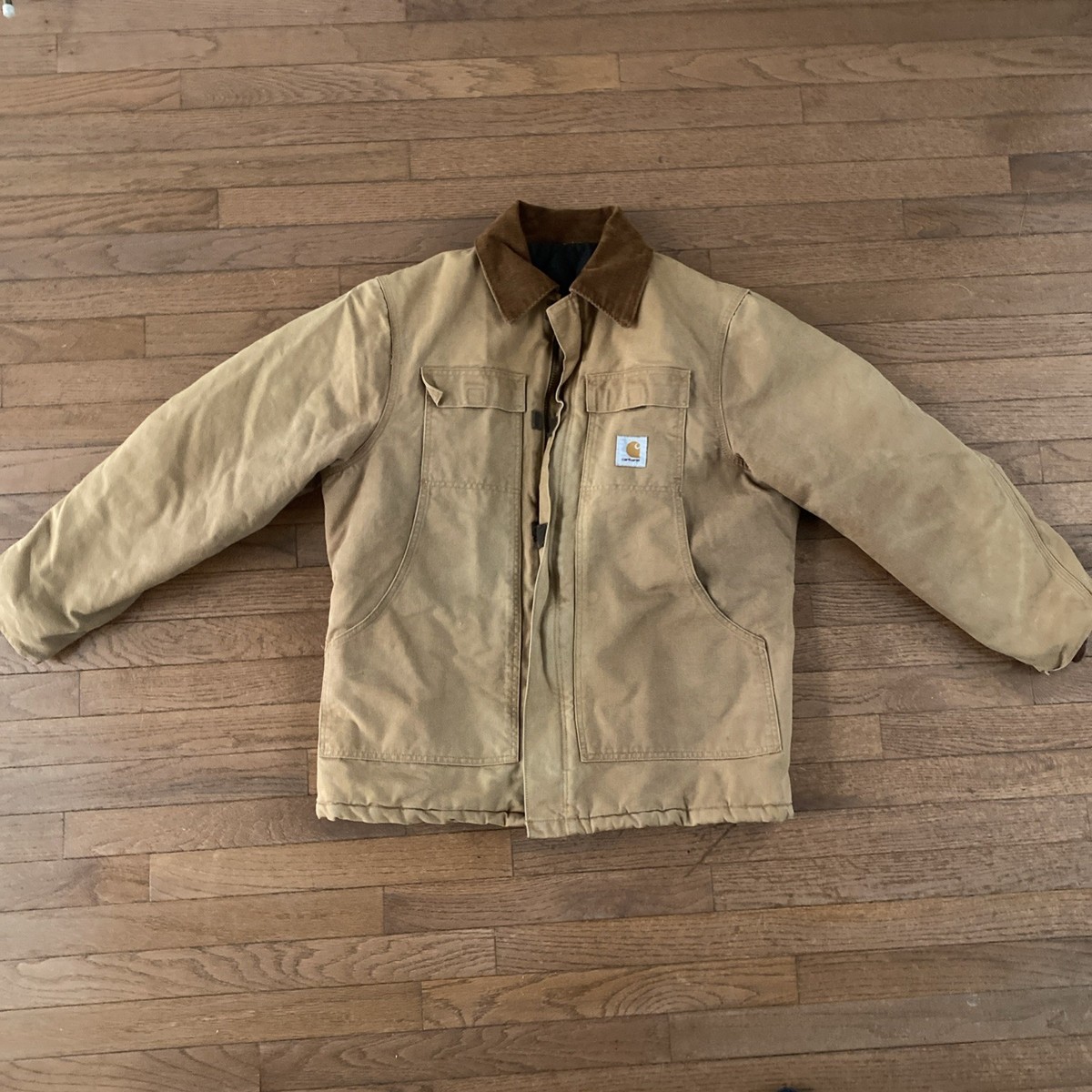Vtg Carhartt Detroit Jacket Quilted Lined C26 CML Men's Large L