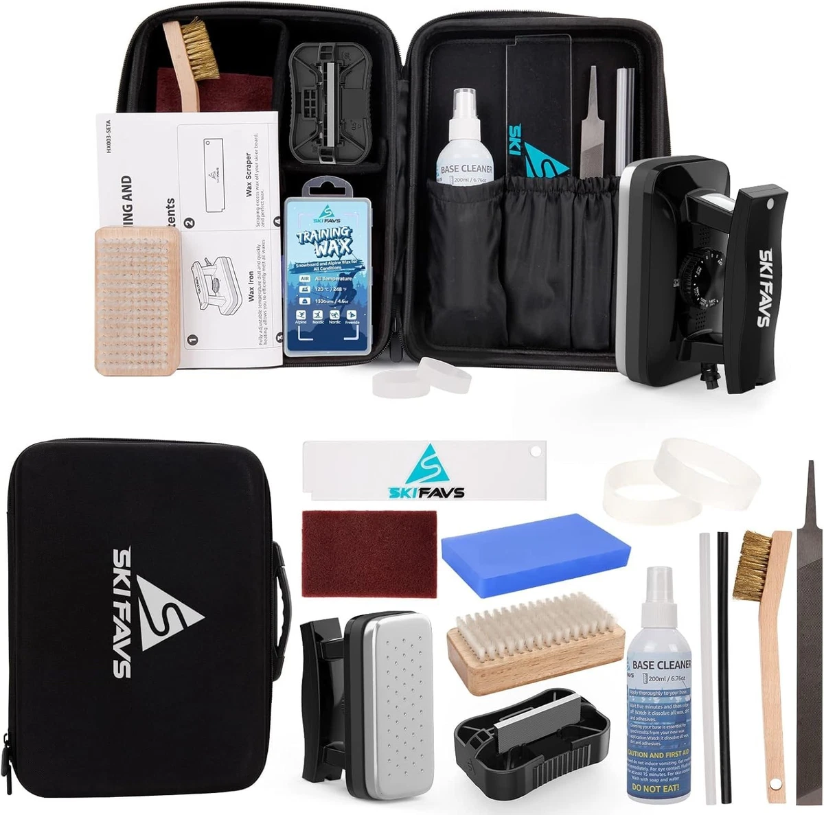 Générique Ski Wax Scraper, Stainless Steel Snowboard Wax Kit