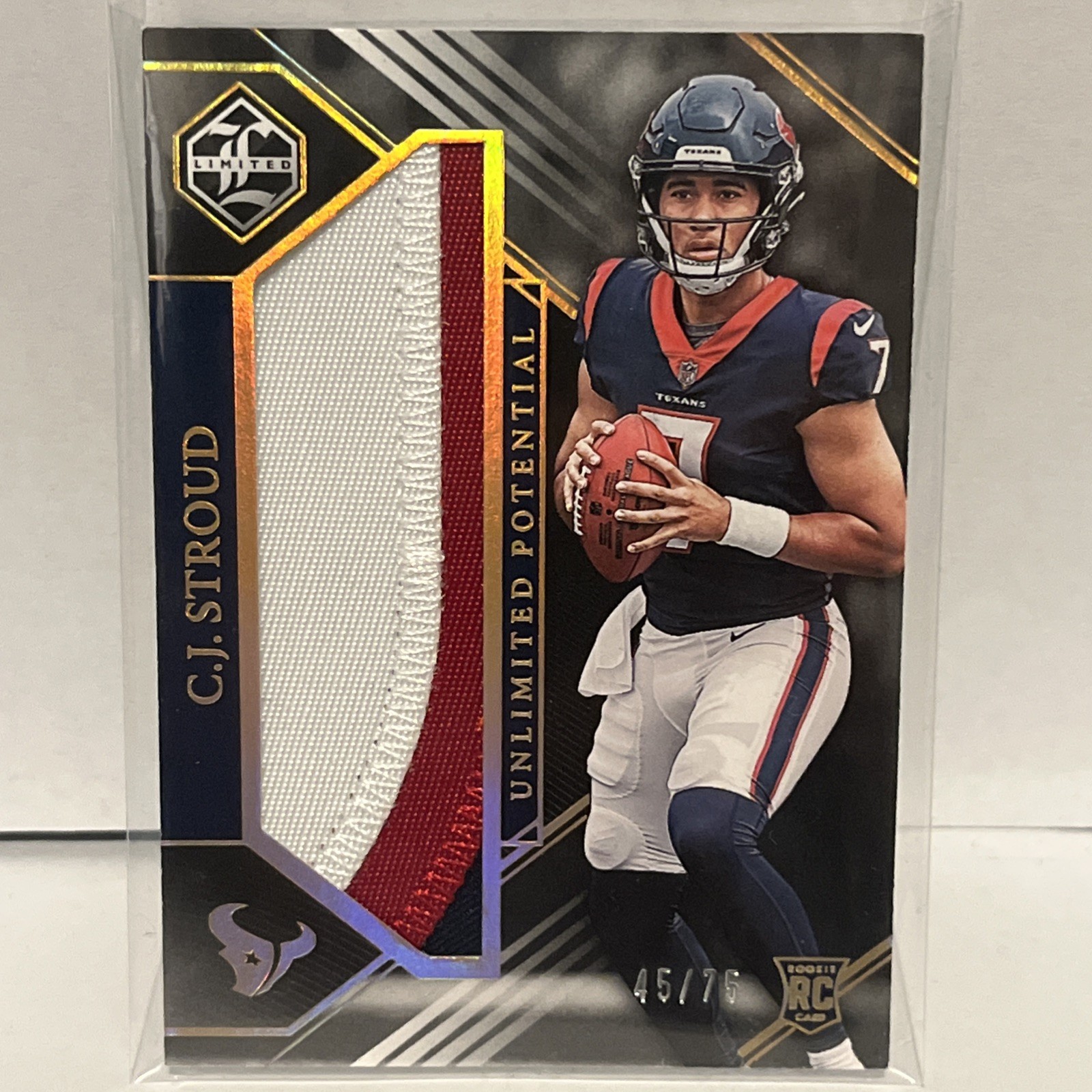 CJ Stroud Panini Limited Unlimited Potential Relics #LPCJS Gold Spotlight
