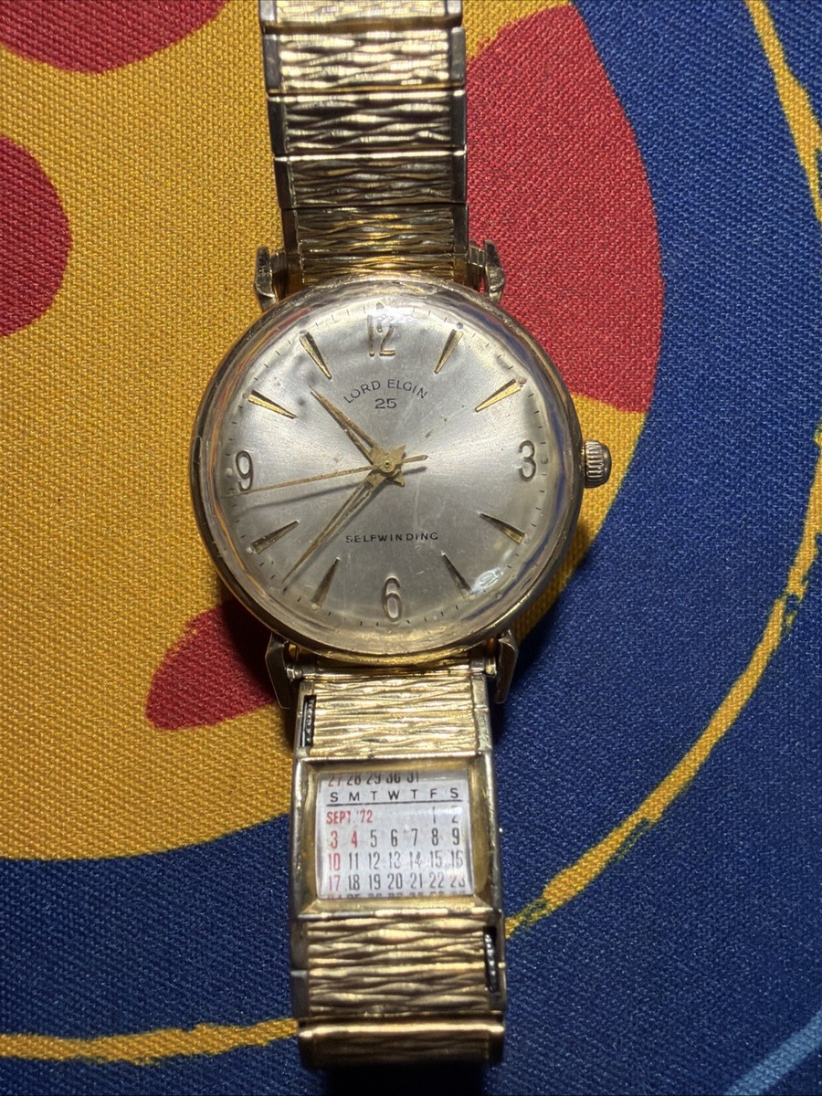 Vintage Lord Elgin 25 Jewel Selfwinding With Calendar Band | eBay