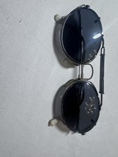 Vintage Wire Frame Glasses with Clip On Sunglasses