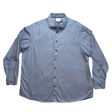 Charles Tyrwhitt Classic Fit Dress Shirt 18 37 Blue Micro Check 100 Cotton EUC