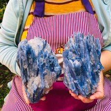 2 pieces 4.2LB Natural Blue Crystal Kyanite Rough Gem mineral Specimen 1897