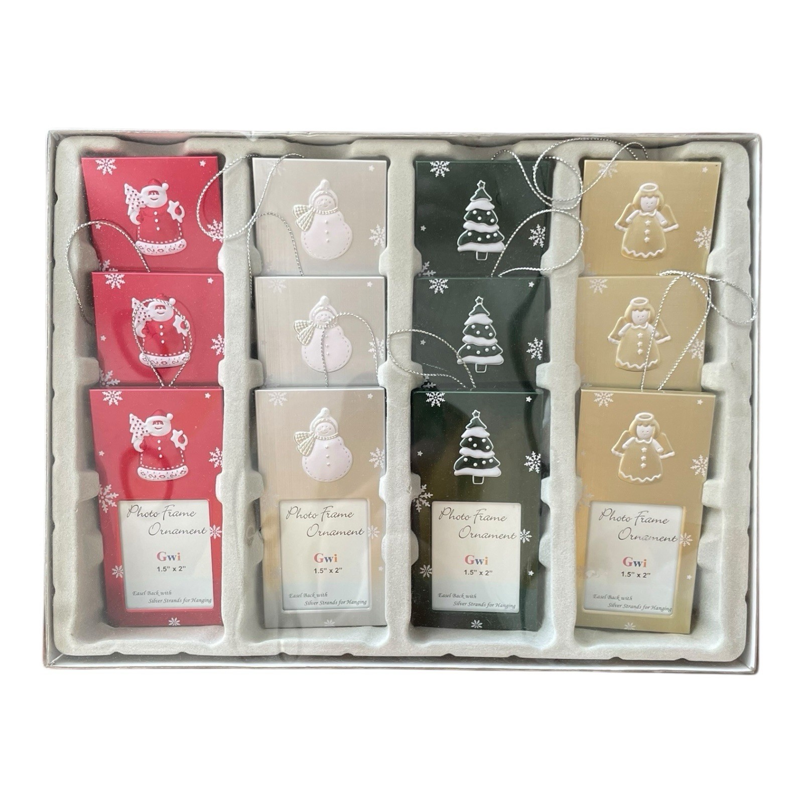 12-Piece GWI Photo Frame Ornament Set for Memories