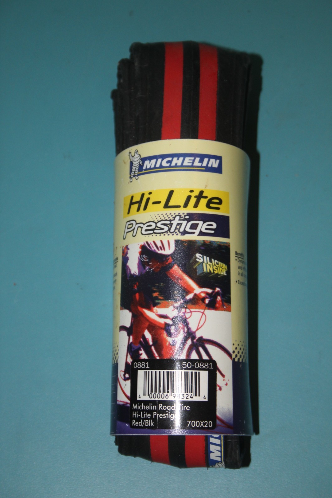 SINGLE MICHELIN HI-LITE PRESTIGE Road Bike Tire 700 x 20 Red & BLACK NOS