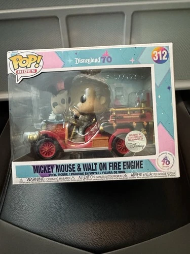 Funko Pop Rides Mickey Mouse & Walt On Fire Engine  2025 Disney Parks Exclusive