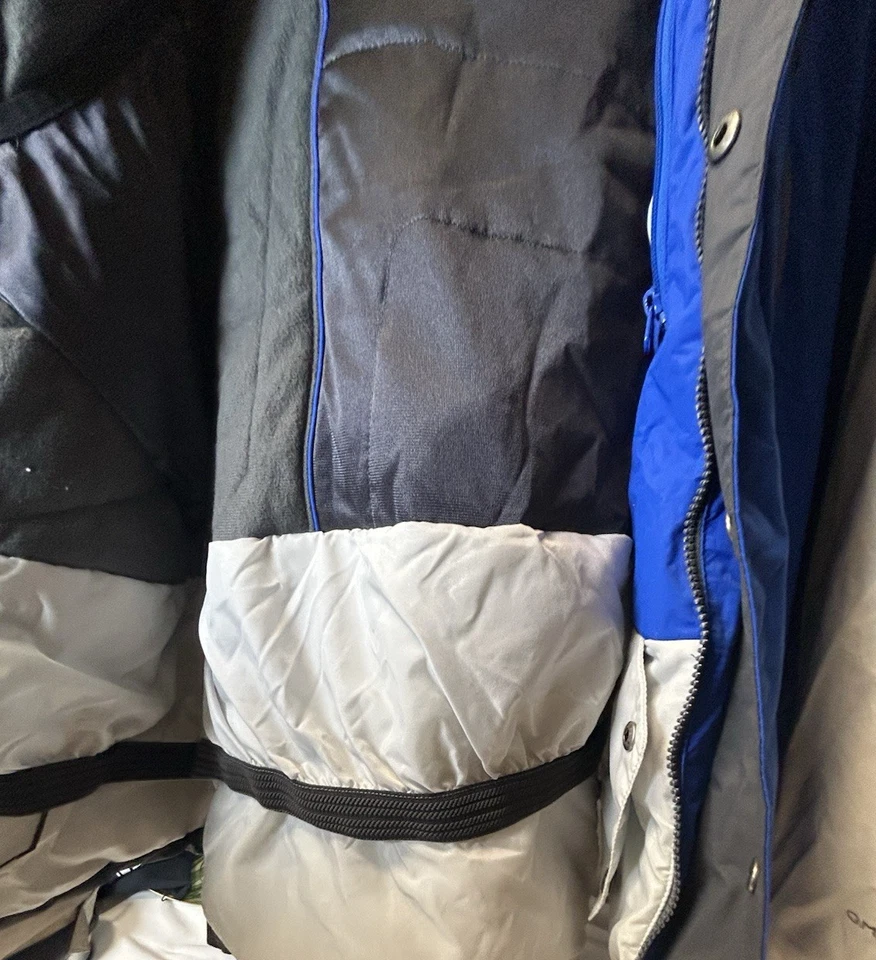 Columbia Hombre Chaqueta de Invierno Azul y Blanco con Capucha Desmontable Talla XXL Foto 4 de 4