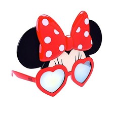 Sun-Staches Disney's Minnie Mouse Heart Sunglasses, Iconic Red Bow, SG2567