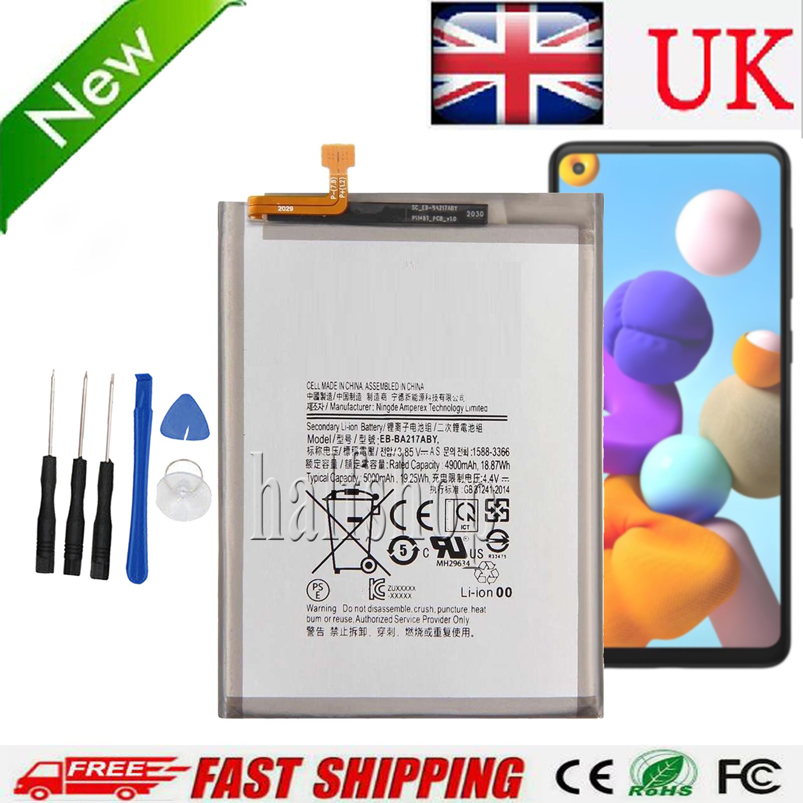 New EB-BA217ABY Battery For Samsung Galaxy A21s A217 A217F SM-A217F/DSN Tool
