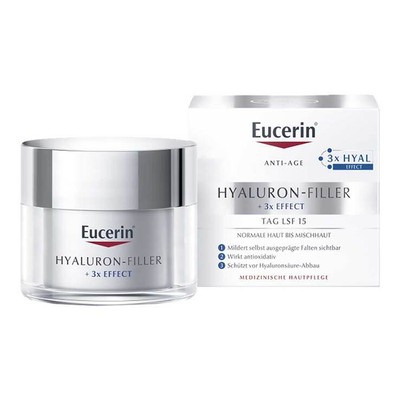 Eucerin Hyaluron-Filler Tagescreme für normale und Mischhaut Tiegel LSF 15 · 50