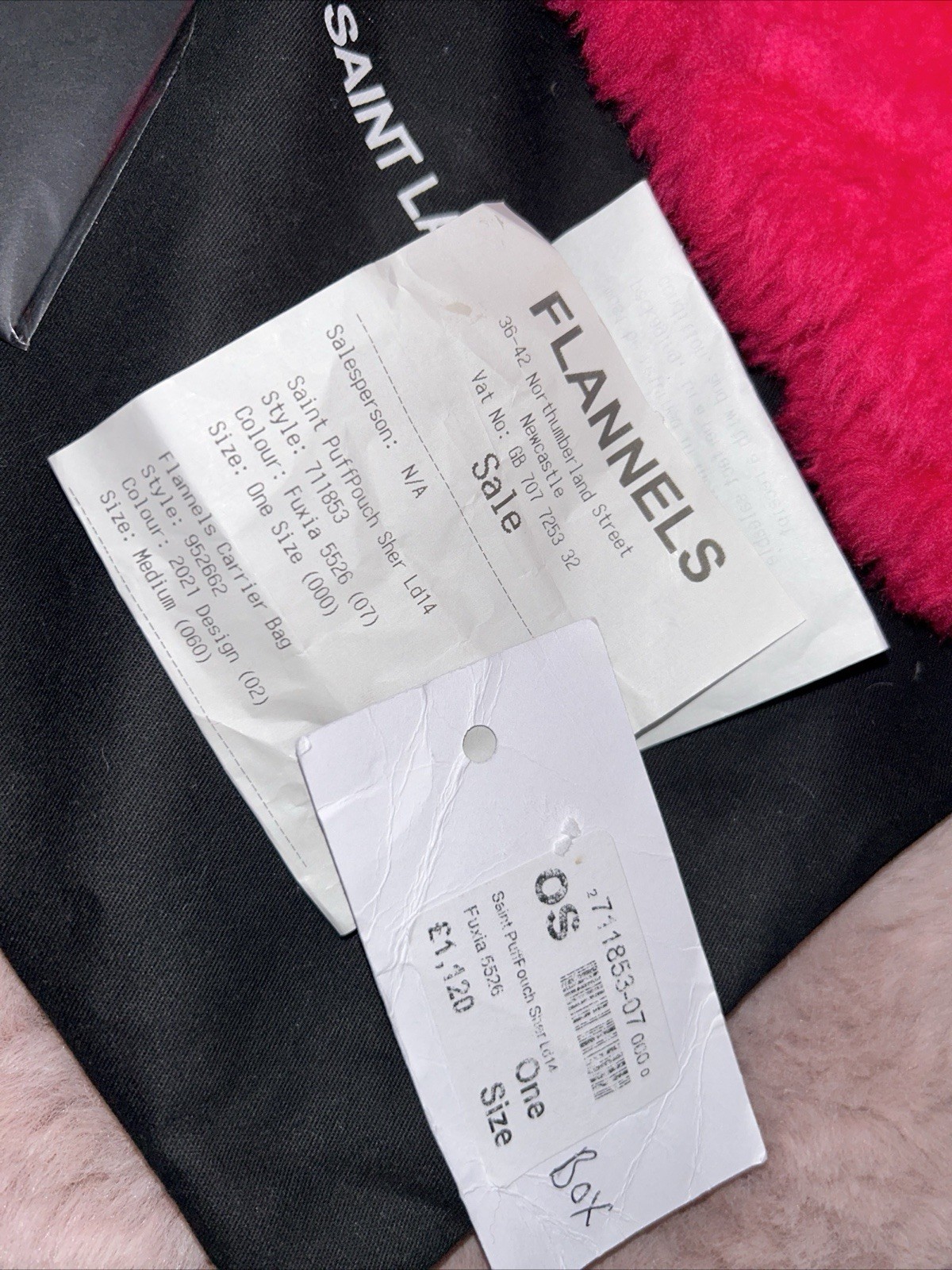 SAINT LAURENT Pochette rosa YSL Fluffy nuova con etichette