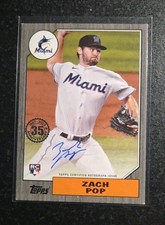 2022 Topps Update Baseball Card Black 1987 Auto Zach Pop 061/199 87BA-ZPO