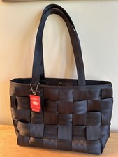 THE ORIGINAL SEATBELT Bag Black 13 X 10 Two Strap Magnetic Close Feet Harvey s