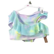 New Justice Girls Pastel Ruffled Bikini L 12 14 Ombre Purple Blue Asymmetrical