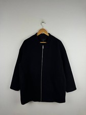 COS Women's Black Coat Full Zip Size 42 Wool