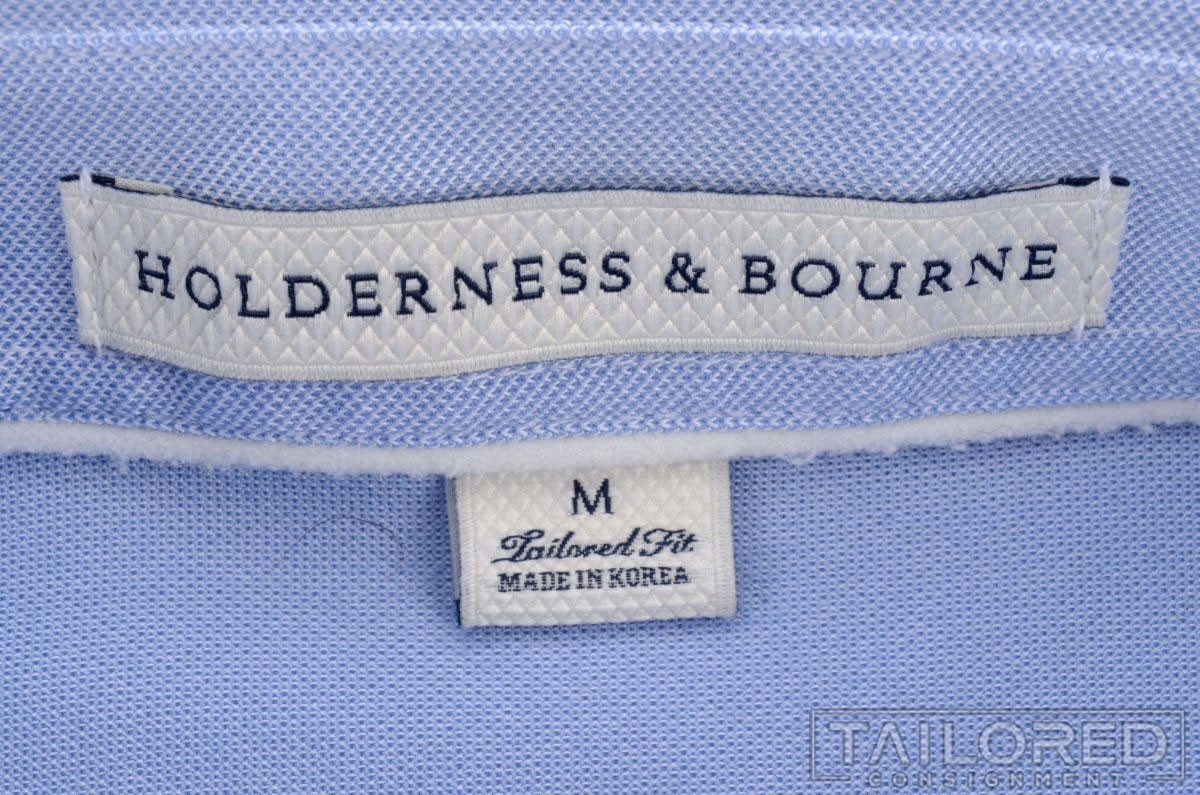 HOLDERNESS & BOURNE Solid Blue Polyester Mens Cas… - image 6