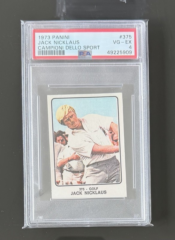 1973 Panini Campioni Dello Sport JACK NICKLAUS RC SP #375 Rare Rookie Card PSA 4