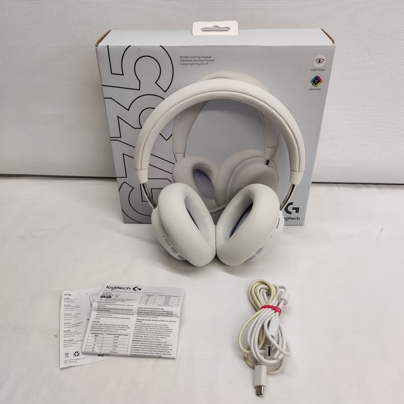 LOGITECH G735 BLUETOOTH WIRELESS GAMING HEADSET WHITE NO RECEIVER