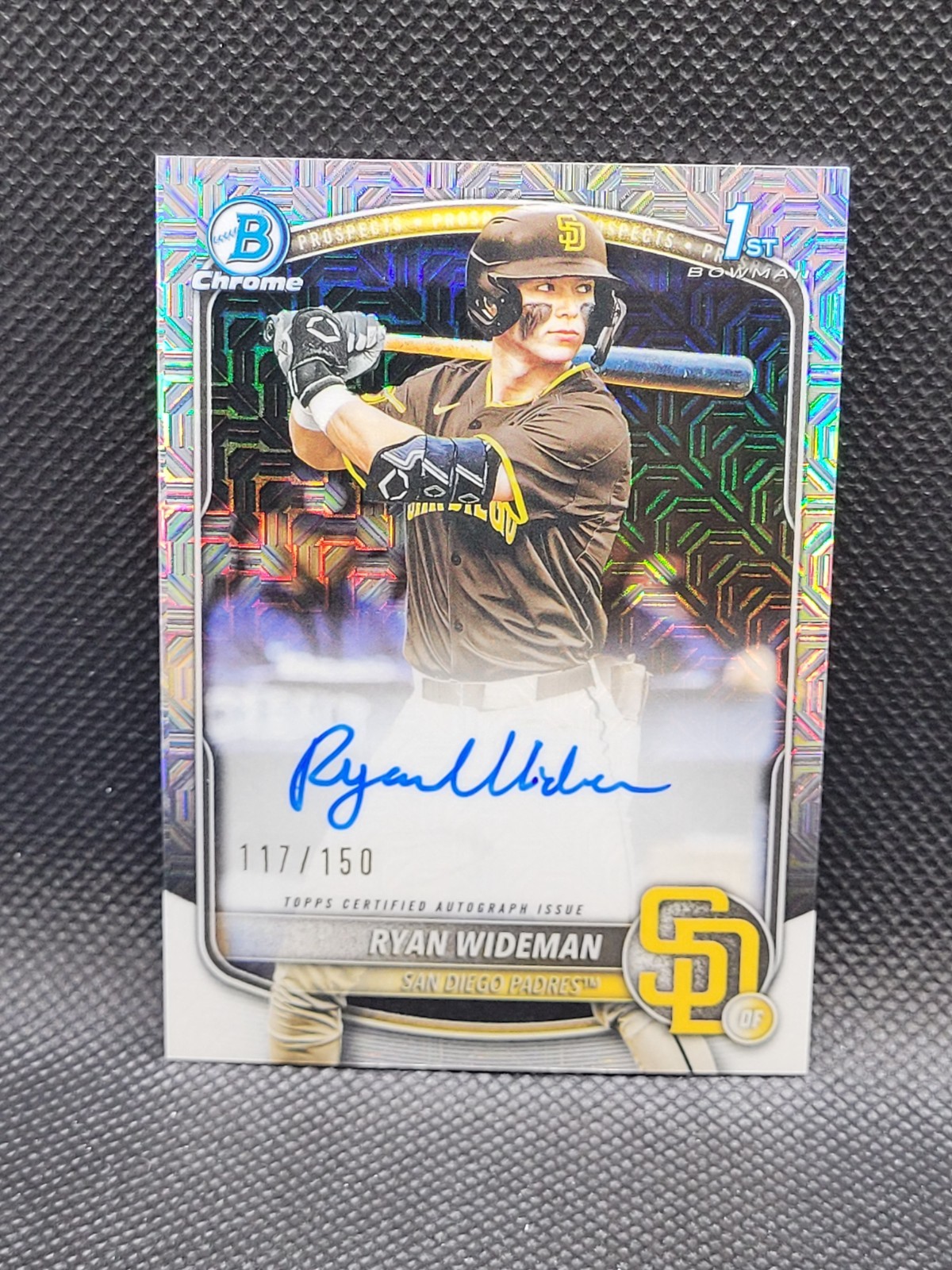 2025 Bowman Chrome Draft RYAN WIDEMAN refractor auto HTA Choice 117/150 - RC 1st