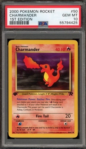 Pokemon Charmander Team Rocket 1st Edition #50 PSA 10 Gem Mint