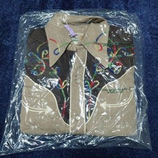Vintage H BAR C Western Shirt 50s' Size L - Rare Rayon Cowboy Top
