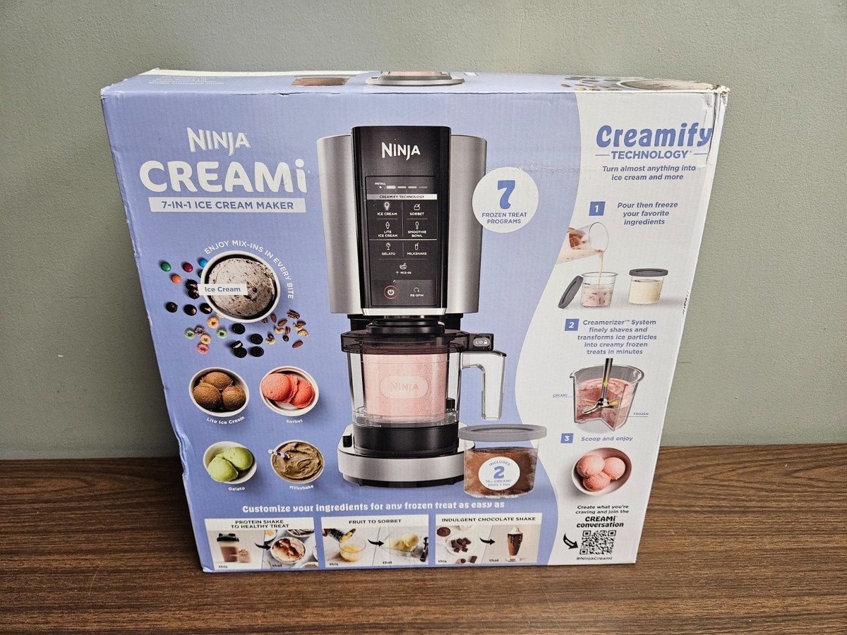 Ninja CREAMi NC300WH 7-in-1 Ice Cream Maker New Open Box