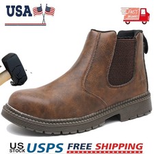 Mens Waterproof Work Boots Steel Toe Safety Shoes Indestructible Non Slip Boots