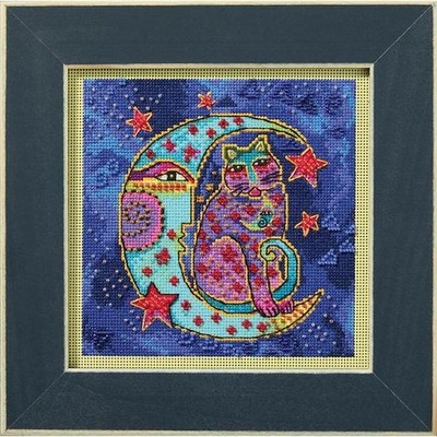 Mill Hill Laurel Burch 14ct gezähltes Kreuzstich-Set 5''x5'' - Mondkatze