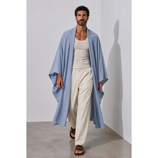 ORTTU Blue Draped Kimono Cardigan Avant Garde Gender Fluid Oversized One Size