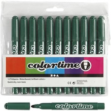 Colortime Marker, 5 mm line, green, 12pcs