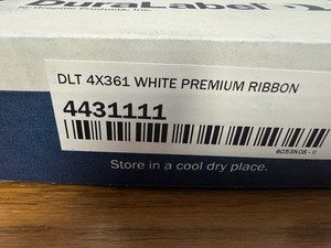 [Duralabel] Premium White Ribbon [4431111 4X361 DLT NEW