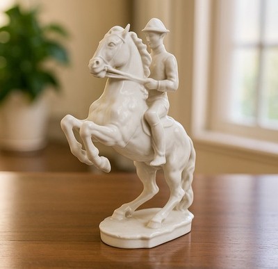 Signed Carl Werner Hutschenreuther 8  Porcelain Horse Rider Figurine - LHS Selb