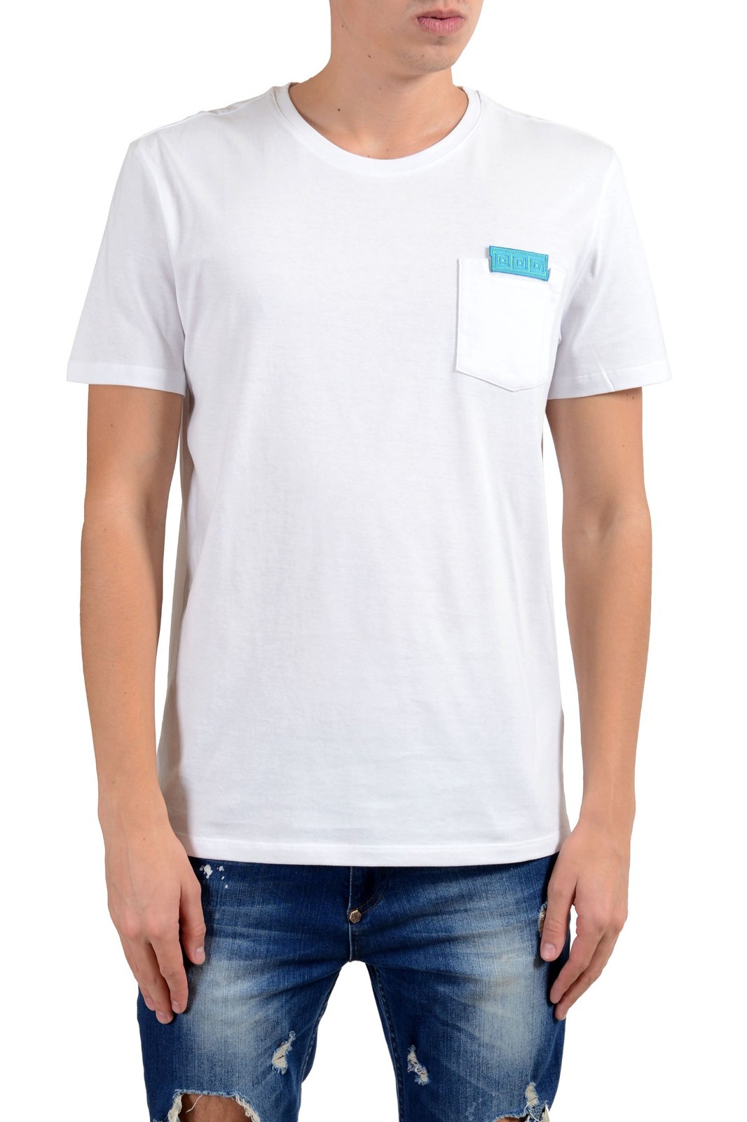 Versace Collection Mens White Pocket Crewneck T-Shirt US XL IT 54 16990₽