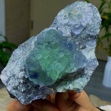 483G Rare transparent green cubic fluorite mineral crystal sample/China