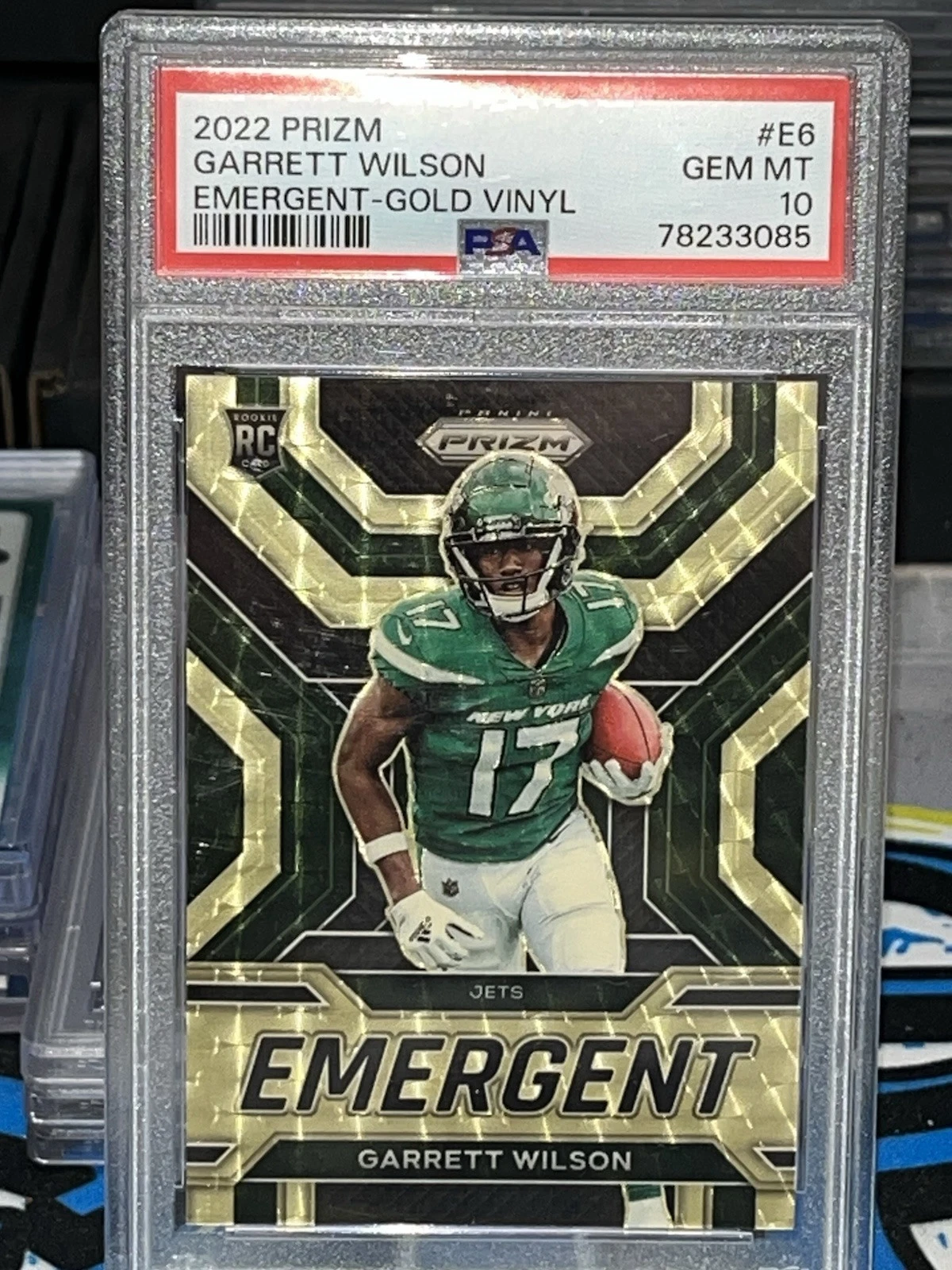 Garrett Wilson Panini Prizm Emergent #E6 Gold Vinyl