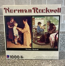 New Sealed VTG 2006 Sure-Lox Norman Rockwell 1000-Piece Jigsaw Puzzle-Two Scenes